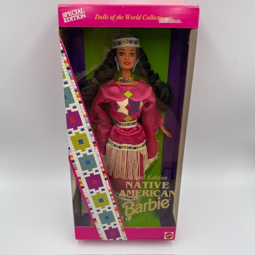 Native American Barbie Dolls of the World 3rd Edition 1993 Mattel 12699 Pink New